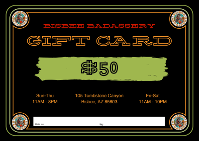 bisbee badassery gift card designs