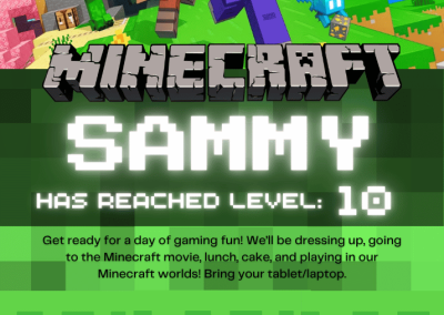 minecraft gamer birthday party invitation invite