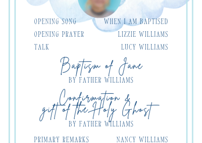 baptism program half sheet