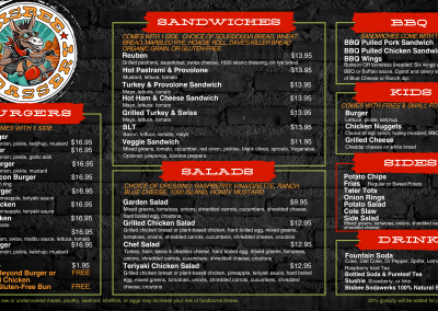 bisbee badassery food menu design