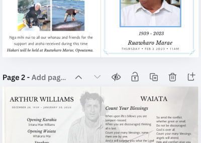 diver funeral folded program