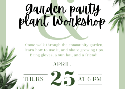 community garden workshop poster