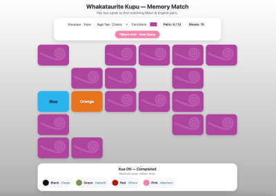 maori memory match game bilingual